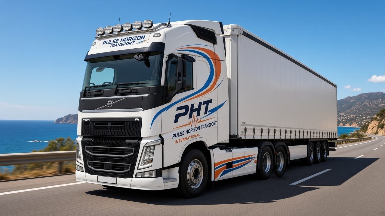Pulse Horizon Transport truck on a sunny coastal motorway